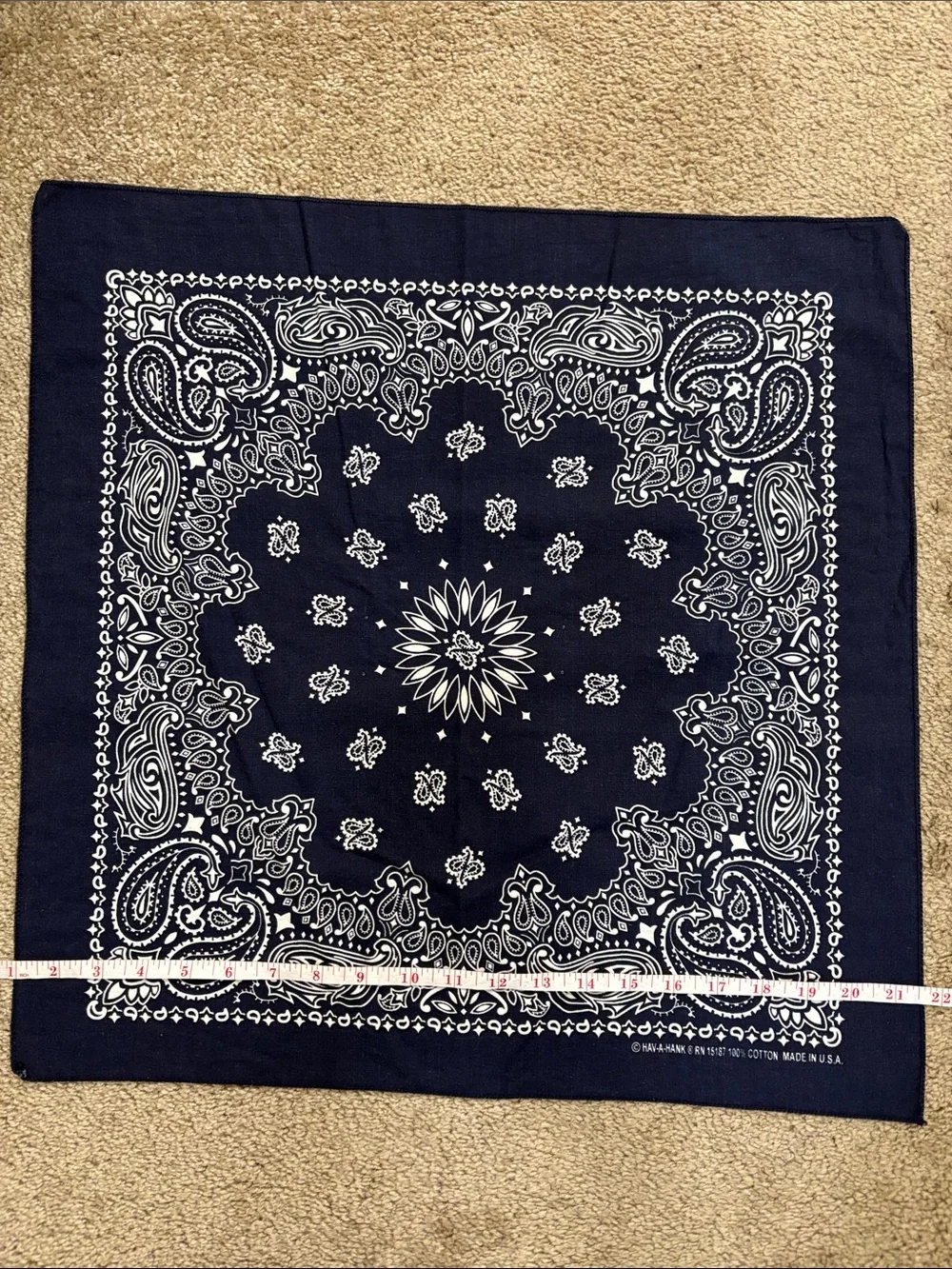 Classic Navy Paisley 100% Cotton Bandana - Navy